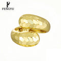 18K Gold Chunky Irregular Double Layer Hammered Ring Women 925 Sterling Silver Adjustable Rings Custom Fine Jewelry Wholesale