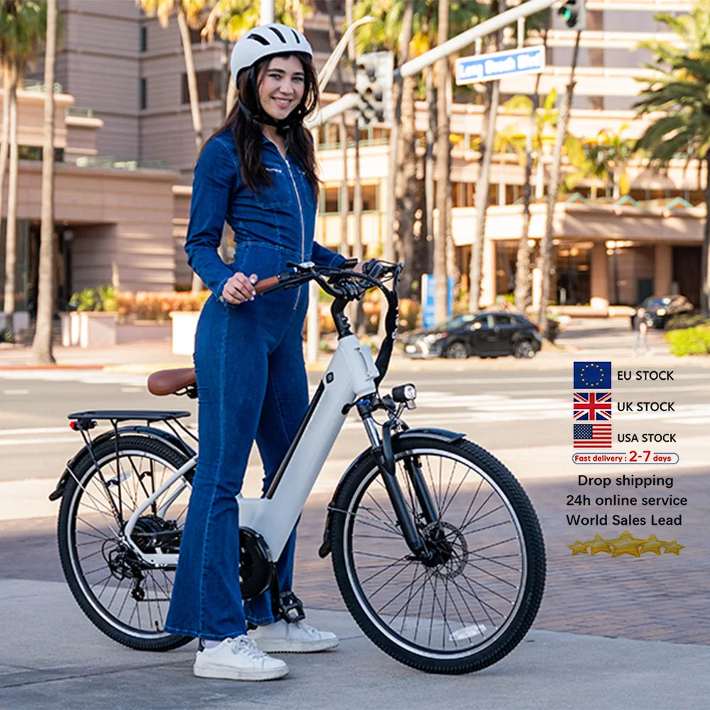 Skinny Spining Bike EU Warehouse Step Through Electr Bike Skinny Tire Ebike 250w  Cs20 Ebike Factory  Price CS20 VOMO