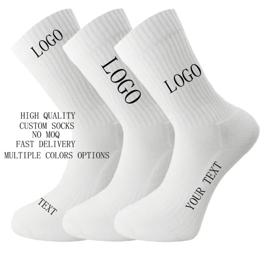 Cotton Breathable Simple Design Non Slip Custom White Sport Sock for Basketball