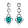 925 Sterling Silver Synthetic Green Paraiba Tourmaline Drop Earrings Wedding Engagement Fine Jewelry Wholesale