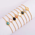 Fashion Charm Gemstone Jewelry Natural Moonstone Gold Amethyst Adjustable Crystal Gemstone Bracelet
