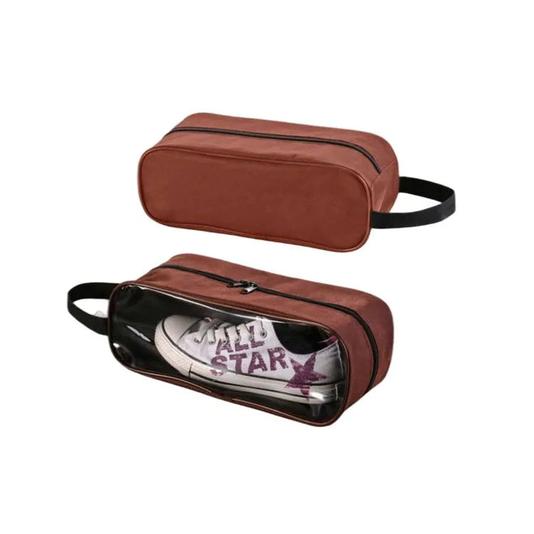 Evercredit Waterproof Travel Storage Polyester Shoe Duffle Bag Transparent Zip Case for Clothes Cosmetics Shoes Pouch Suitcase