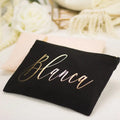 RTS Wholesale Eco Friendly Cotton Cosmetic Bag Custom Eco Friendly Gold Zipper Black Pouch Makeup Bag  with logo