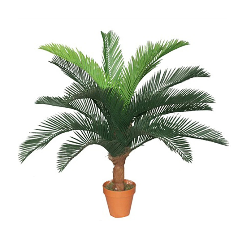 Factory Cheap Price 75CM High Simulation Nearly Natural Artificial Plant Potted Fake Cycas Revoluta Palm Tree Sago Palm for Sale