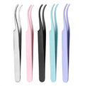 DIY Eyelash Extensions Tweezers Stainless Steel Eyelashes Applicators OEM logo Lashes Tools Private Label Eyelash Makeup Tools
