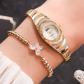 Luxury Women Diamond Bracelet Quartz Watches With Bangle Elegant Ladies Silver Stainless Steel Dress Quartz Clock