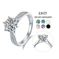 M06D Abiding Double Pave Tennis Arm 8MM 2CT GRA Certified DEF VVS Moissanite Diamond 925 Silver Engagement Ring