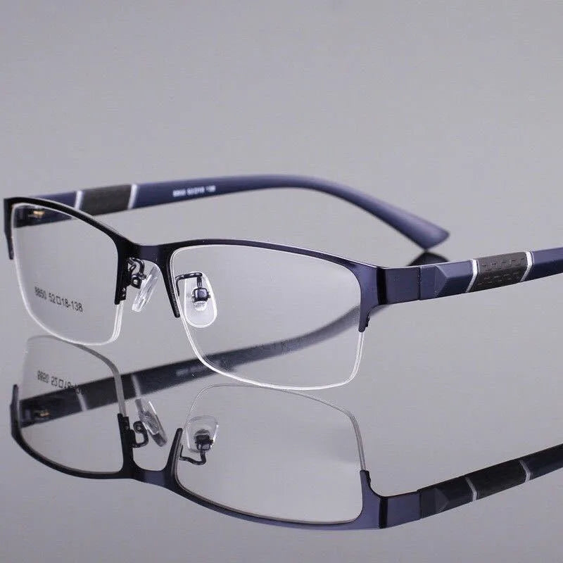 806 Fashion Name Brand Spectacle Metal Frames Optical Glasses Half Frame for Men Office