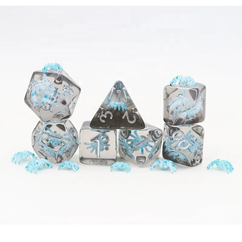 RPG Board Game Metal Dice Set Oem Whole Sale Dnd Spider Animal Resin Dice