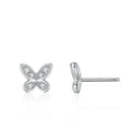 S925 Sterling Silver VVS1 Moissanite Butterflies Stud Earrings White Gold Plated Jewelry for Women Men Ear Piercing Jewelry
