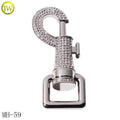 High Grade Wholesale Pet Accessories Handbag Hardware Silver Color Metal Swivel Snap Hook With Crystal