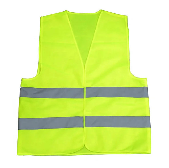 Construction 3M Reflective Stripes Safety Vest Hi-vis Yellow Knitted Vest Cycling Set Weight Vest