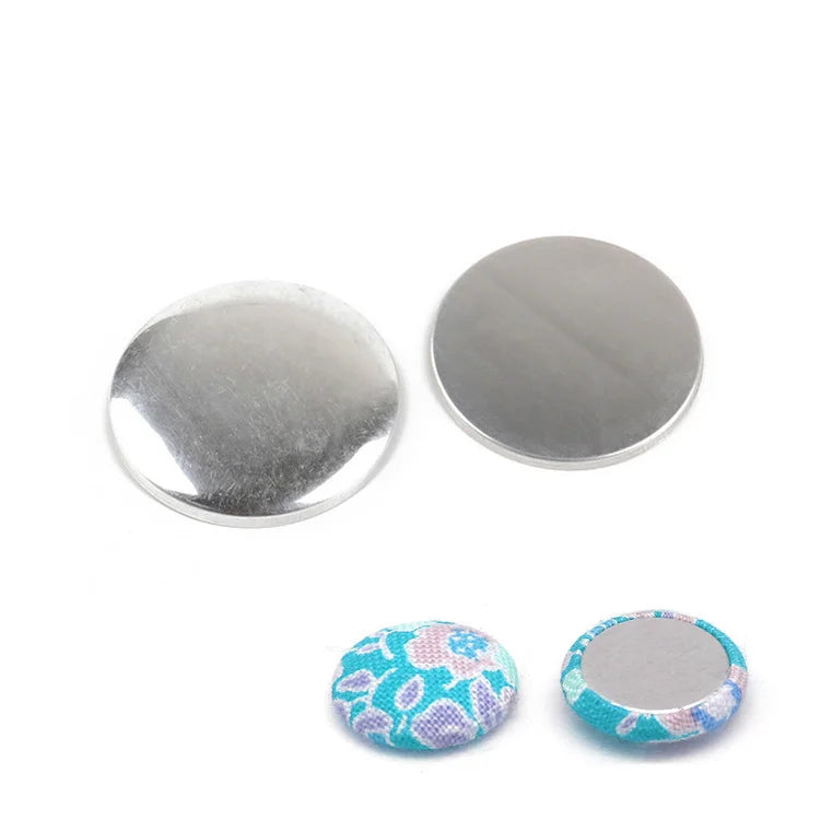 Guanfeng Eco-Friendly Metal Aluminium Cap Flat Base Custom Flat Back Fabric Cover Garment Buttons