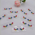 Luxury rainbow Lash Colorful Eyelash Natural False Eyelash Dramatic Colored Party Lashes