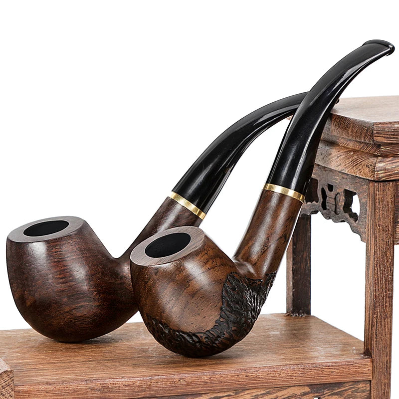Futeng Ebony Smoking Pipes Design 9mm Wooden Tobacco Pipe Tubes Wholesale Portable Luxury Smoke Shop Smoking Accessories