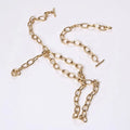 Trendy Women Stainless Steel Long and Big Link Chain Necklace and Bracelet Jewelry Set