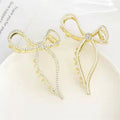 French Girl Hair Accessories Stylish With Rhinestone Hair Claw Bow Hair Claws for Womens