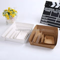 Thick Quality Disposable Grease Proof Kraft Paper Folders Matt Lamination Sushi Snack Packaging Take Away Food Container