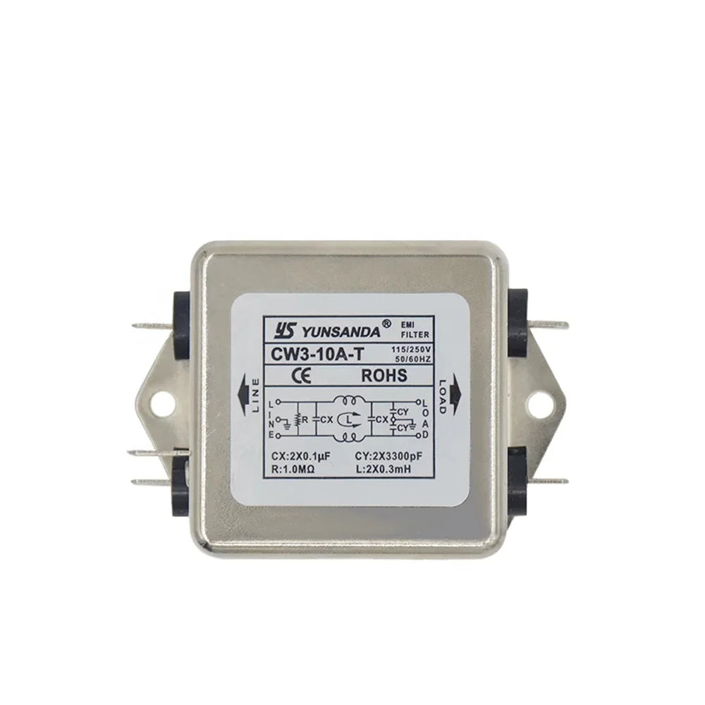 Dragon Diamond CW3-10A-T CW3-20A-T EMI Power Filter Single Phase 115V 250V 50/60HZ for Laser Power Supply Equipment Parts