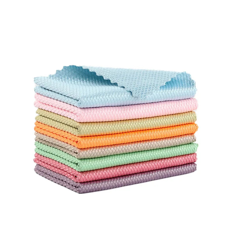 Professional Grade Fish Scale Polyester Nylon Window Glass Polishing Pads Premium Cleaning Cloths