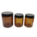 Empty 50ml 100ML 250ML 500ML Clear Amber Glass Candle Jar with Black Gold Aluminum Metal Lids Empty Jars for Candles