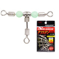 Super Strong Triple Swivel Lure with Luminous Split Ring Fishing Snaps & Swivels