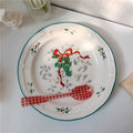 Home Decoration Antique Bone China Side Personalized Christmas Ceramic Plates