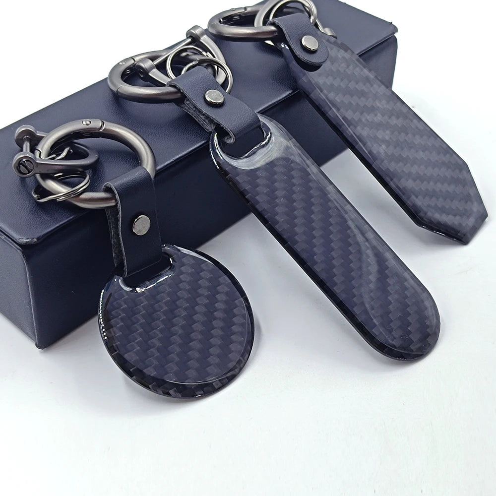 Custom Hot Sale Stainless Steel Holder Designer QR Code Key Tags Car Logo Brand Pendant Keyring Metal Carbon Fiber Keychain