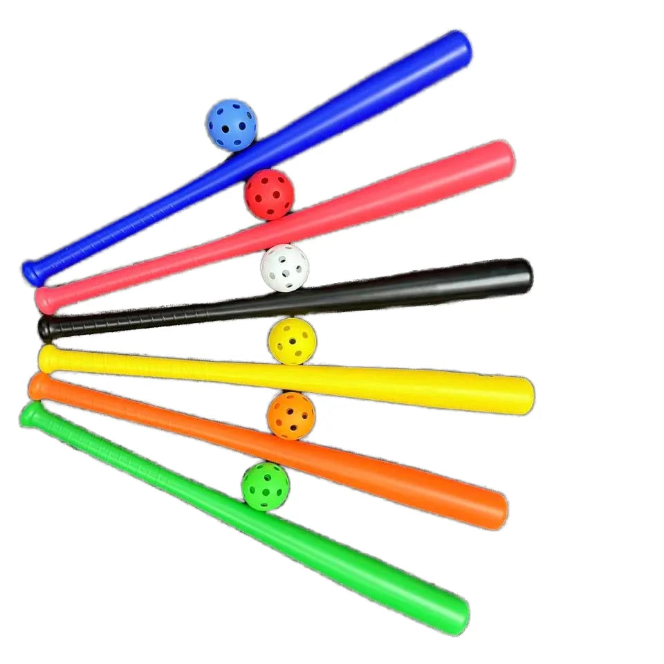 Custom Professional Kids Training Practice Baseball Set Wholesale PVC Plastic Softball Tee Ball Bat Logo Printed Leather