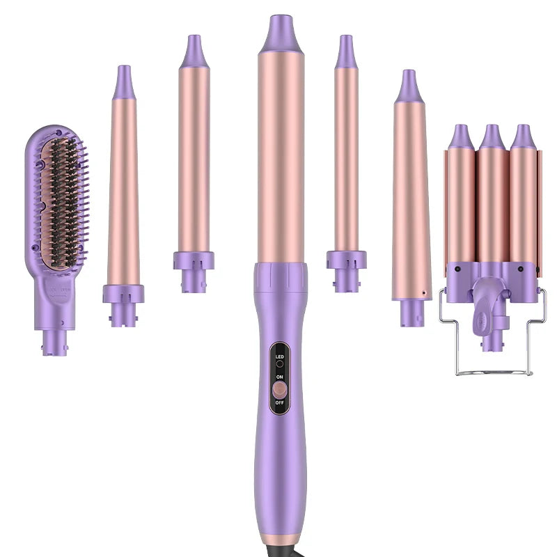 Ulelay Dropship Interchangeable Ceramic Hair Curler Instant Heat up Curling Wand Multi-function Ceramic Hair Curling Iron