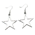 AA016573 Fashion Simple Design Antique Silver Color Hollow Star Pendant Earrings Women Vintage Drop Earrings