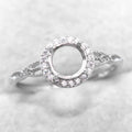Sterling Silver 6mm/7mm/8mm Semi Mount Ring Frame Empty Blank Support Claws Setting S925 Base Without Center Stone for Inlay DIY
