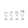 GRA Certificate Pass Cadermay RG00017 Classic 925 Silver Moissanite Solitaire Ring 0.5ct 1ct 2ct 3ct Wedding D VVS Woman