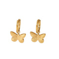 New 18k Gold Plated Stainless Steel butterfly Shaped Amazonite Huggie Earrings