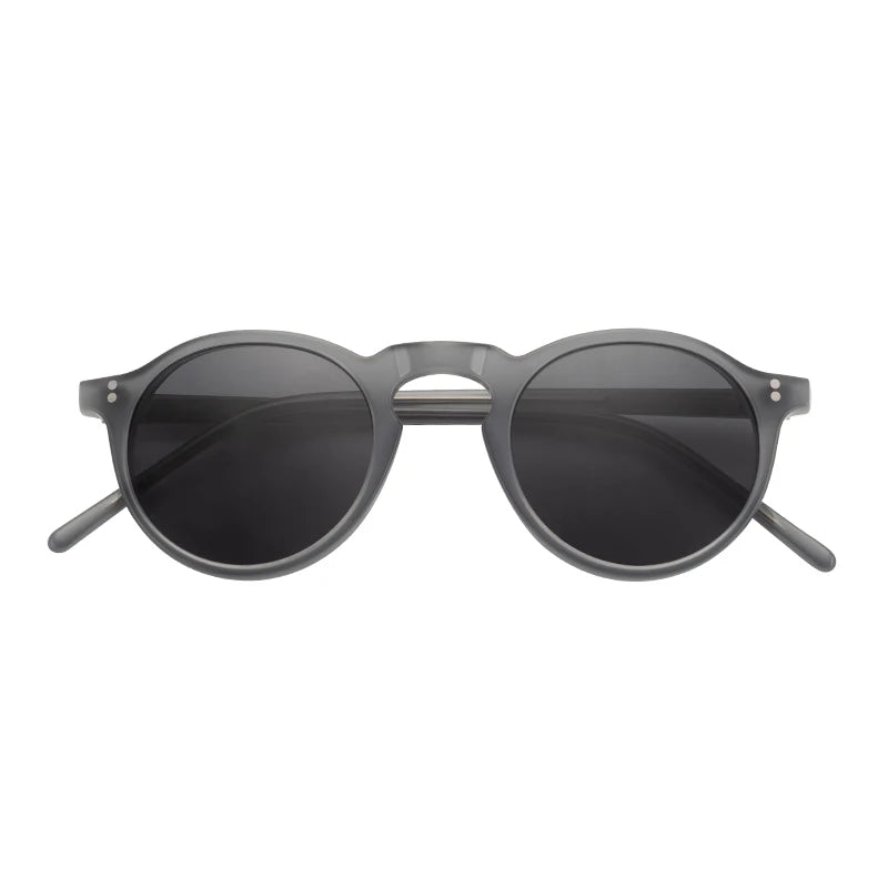 Handmade Vintage Round Sunglasses with Custom Logo Acetate Polarized Frames Acetate Sunglasses