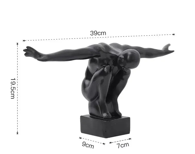 Modern Simple Home Desktop Decoration Resin Figure Statue Ornament Artificial Style Sports Diver Sculpture