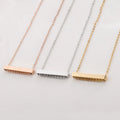 New 18K Stainless Steel Jewelry Gold Plate Name Necklace Round bar Pendant Chain Engraved Nameplate Necklace for Custom Jewelry