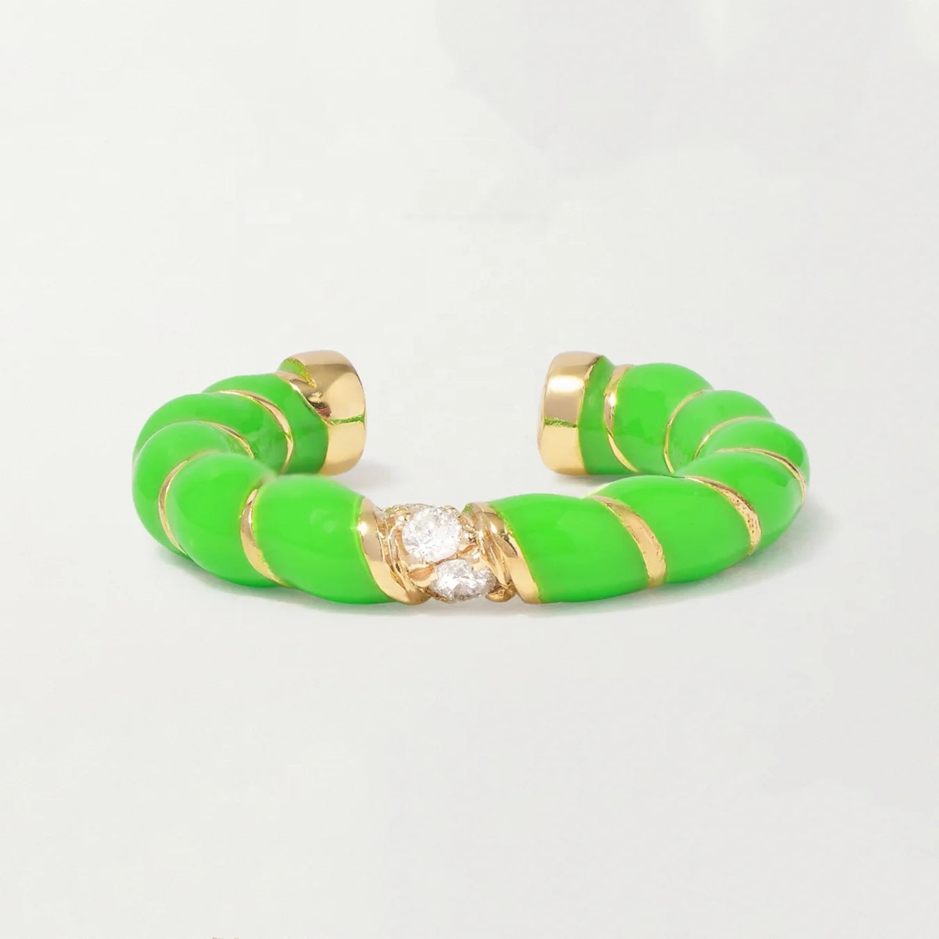 LOZRUNVE 18k Gold Plated No Percing Twisted Enamel Ear Cuff Earring 925 Sterling Silver