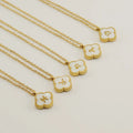 Nabest Women Clover Zodiac Sign Pendant Necklace PVD Stainless Steel Shell 12 Constellations Necklaces Horoscope Jewelry
