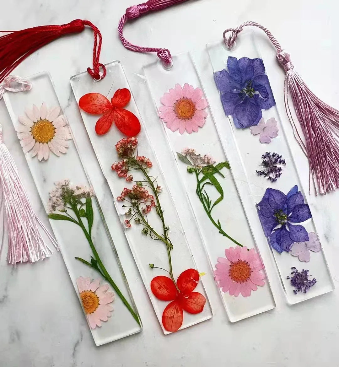 New Dried Flower Acrylic Eco-Friendly Modern Bookmark Gift for School Kids Birthday Party Crafts Floral Promotional Bookmarks