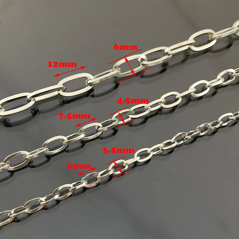Stainless Steel square Wire Chain Oval O DIY Accessories with Pendant Spot Wholesale