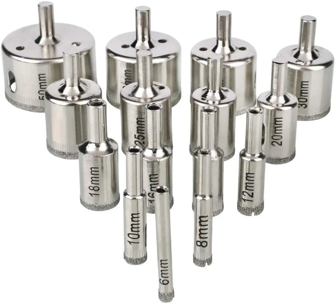 6-50mm 10pcs High Quality Porcelain Tiles Hole Saw Marble Glass Drilling Diamond Hole Saw Cutter