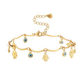 Beach Anklet Jewelry Women's Girls Brass Blue Eye Charm Ankle Bracelet