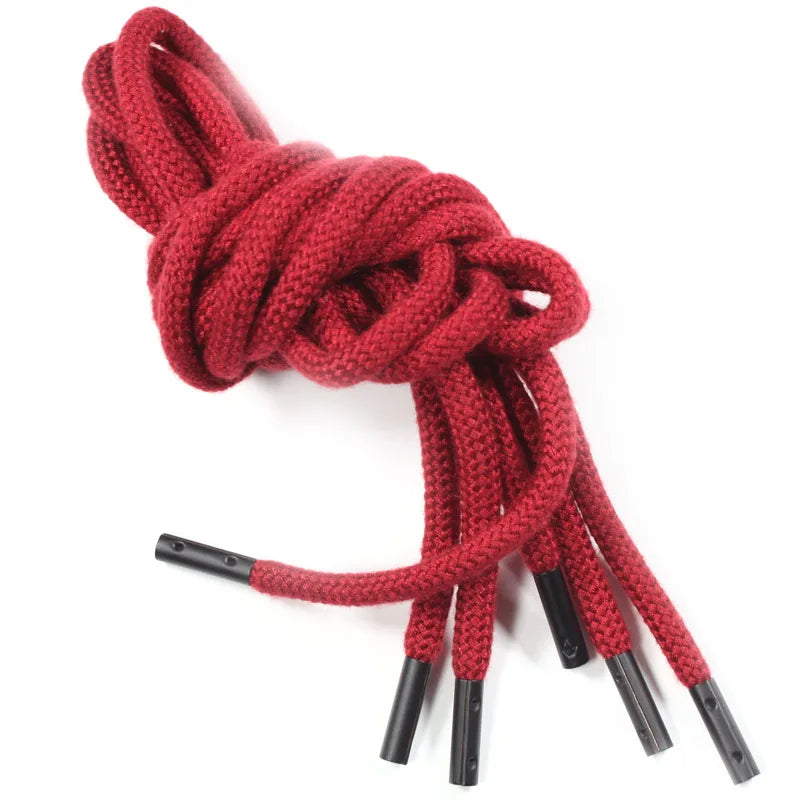 OEM Custom logo Polyester Cord Colored Fancy Round Draw Cords Hoodie String Rope Drawstring Drawcord With Metal Tips