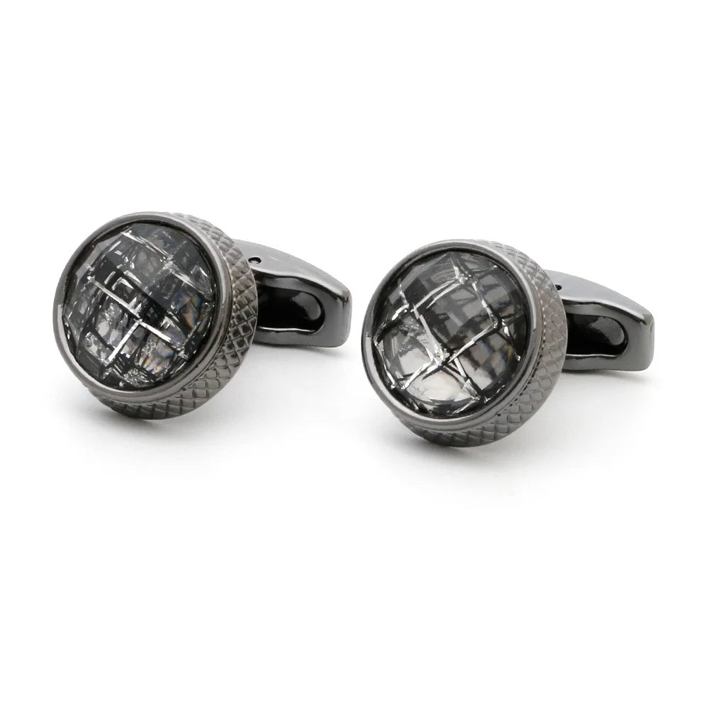 Factory Directly Wholesale New Fashion French Dark Gray Round Business Cufflinks Cuff Nails Alloy Cuff Links Men