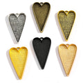 6 Colors Necklace Pendant Setting Cabochon Base Tray Bezel Blank Fit 50*26mm Heart Cabochon Jewelry Making C02