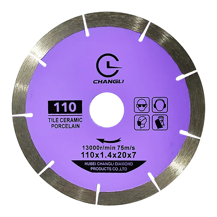 Super Sharp 110mm Segmented Ceramic Diamond Blade 1.4mm Thickness Sintered Diamond Cutting Disc for Porcelain Tile Marble