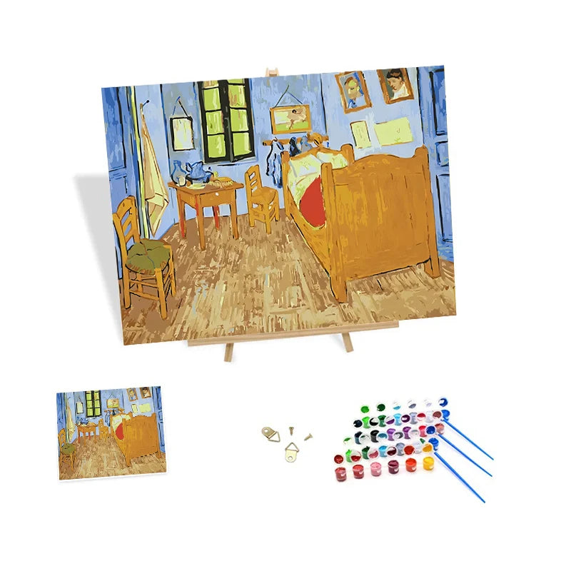Painting by Numbers Wholesale Direct Sales From Manufacturers Van Gogh Diy Custom Painting by Numbers Kit Art Hand-Painting