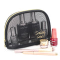 Mesh Cosmetic Bag Black Nylon Mesh Zipper Pouch for Offices Travel Accessories Daily Toiletries Purse Bag Shell Shape