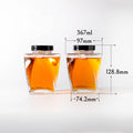 367ml 350ml Transparent Creative Twisted Glass Jar with Screw Cap for Honey Jam Pickle Peanut Butter and Sugar Storage